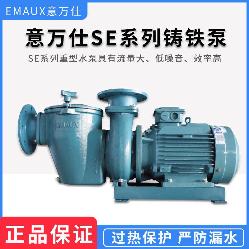 EMAUX意万仕泳池商用铸铁水泵SE系列 三相异步电动机带毛发收集器