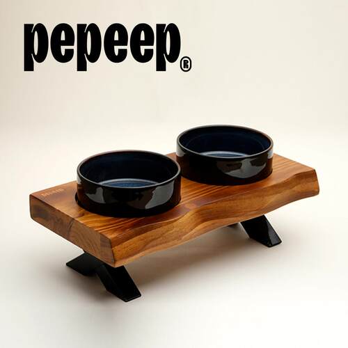 pepeep陶瓷碗猫狗通用宠物家俱时尚餐桌护颈防打翻