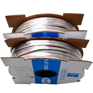 电线厂家正标2651 R镀锡铜PH1.27MM 28AWG并线扁平红边灰排线305M