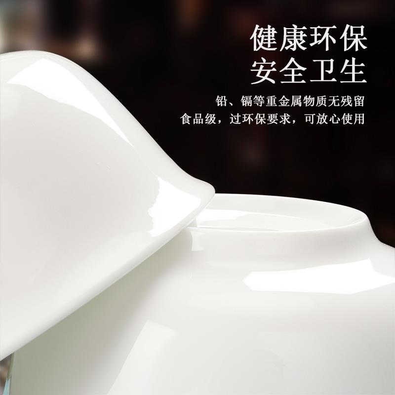 骨瓷碗碟餐具纯白釉下彩家用套装高档白色碗盘子白瓷组合简约陶瓷