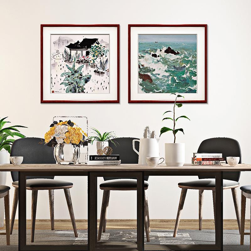 5ZW吴冠中水墨画新中式现代客厅装饰画餐厅饭厅挂画卧室壁画