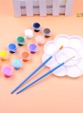 儿童烯丙颜料2色套装6连学体幼儿园YBV生美术画画涂鸦石膏颜1料条