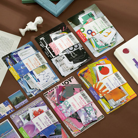 卡片贴纸套装彩虹乐园系列，ins风景英文，手账装饰素材贴画60张入