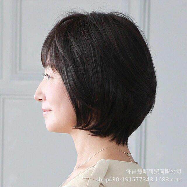 新款直销假发女短发Bobo头内扣中老年人波波头送妈妈耐温短直发妈