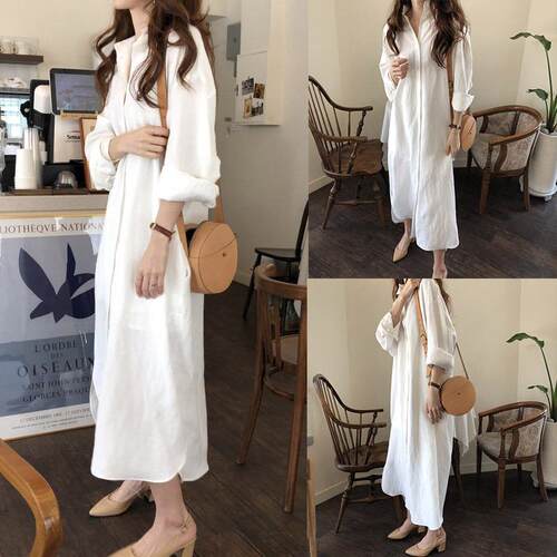 Long white shirt with a feminine feel, extra long, over