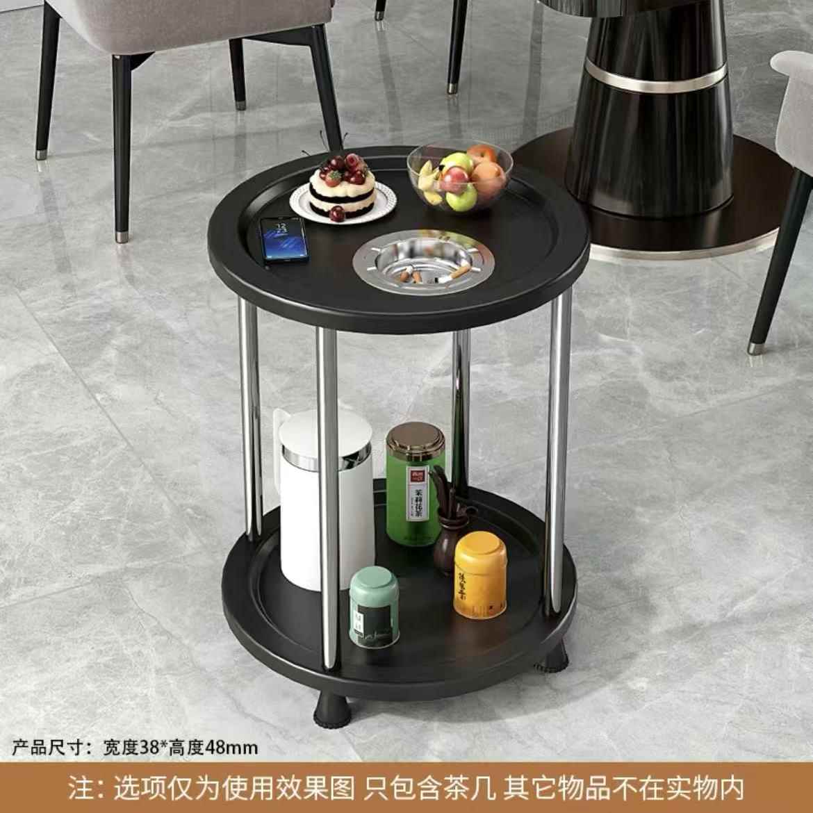 麻将机高档茶几棋牌室茶水架麻将桌角旁边小茶几水杯架多用烟灰缸