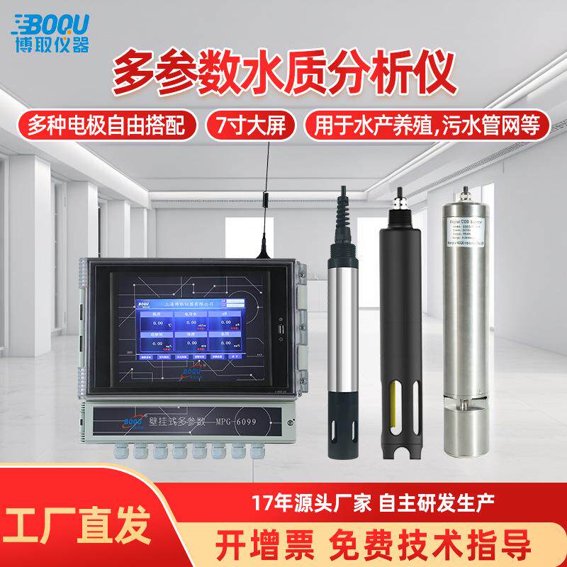 博取壁挂式多参数水质分析仪PH电导溶氧余氯浊度监测6199COD氨氮 - 实物图