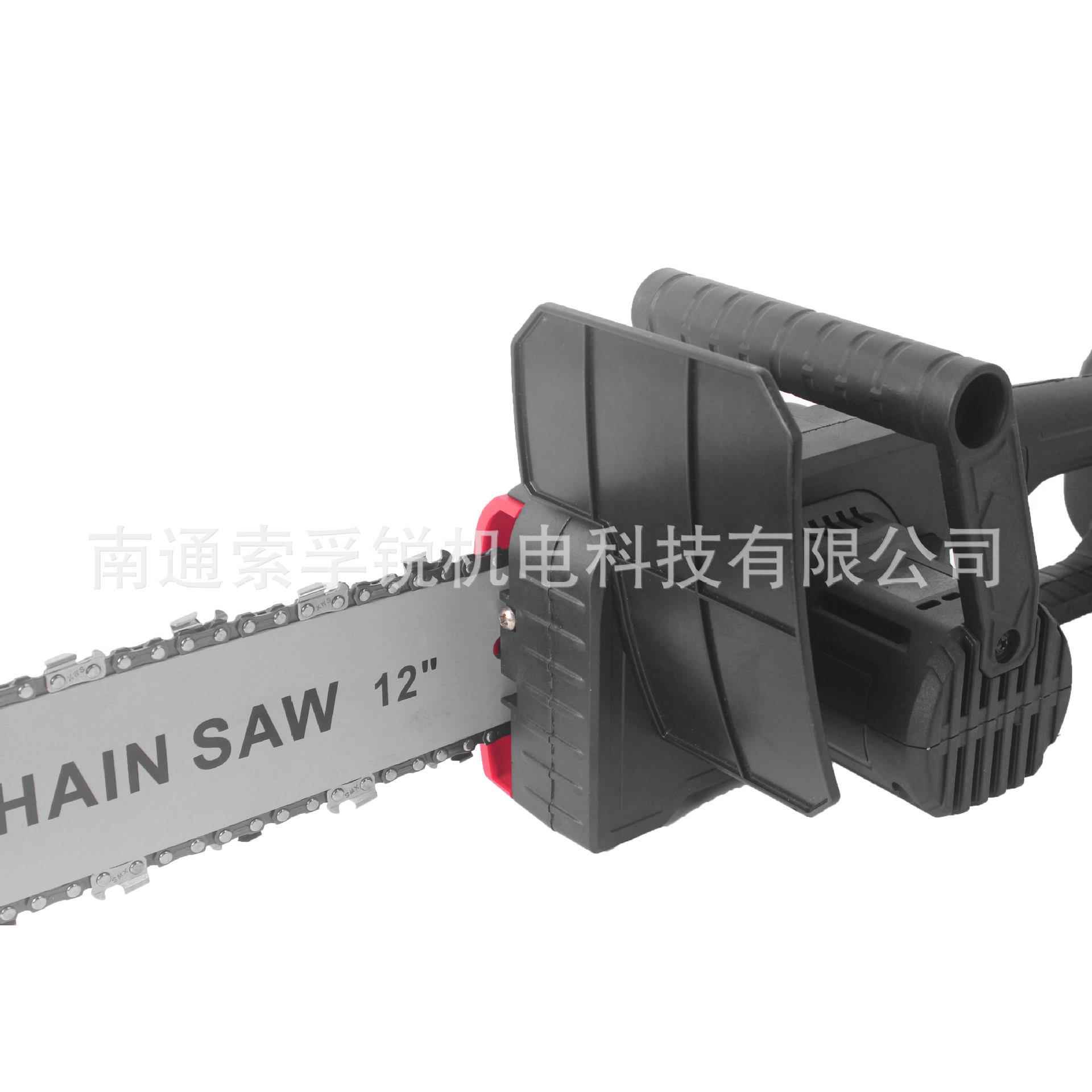 跨境12寸电充电式电链锯小型多锯功能锂家用户外锯树砍树伐木锯