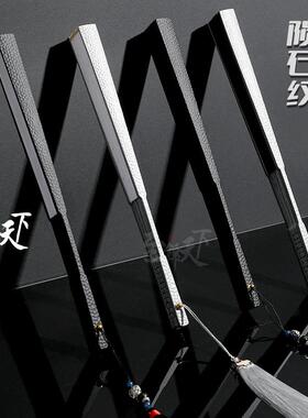 5寸陨石款合金扇子中国风绢布折扇非钛95寸陨石合金属扇夏9金季子