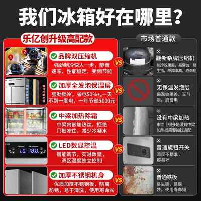 乐创CEQ亿四门冰箱商用开门冷藏冷开冻柜厨房立式六门四门四冷柜