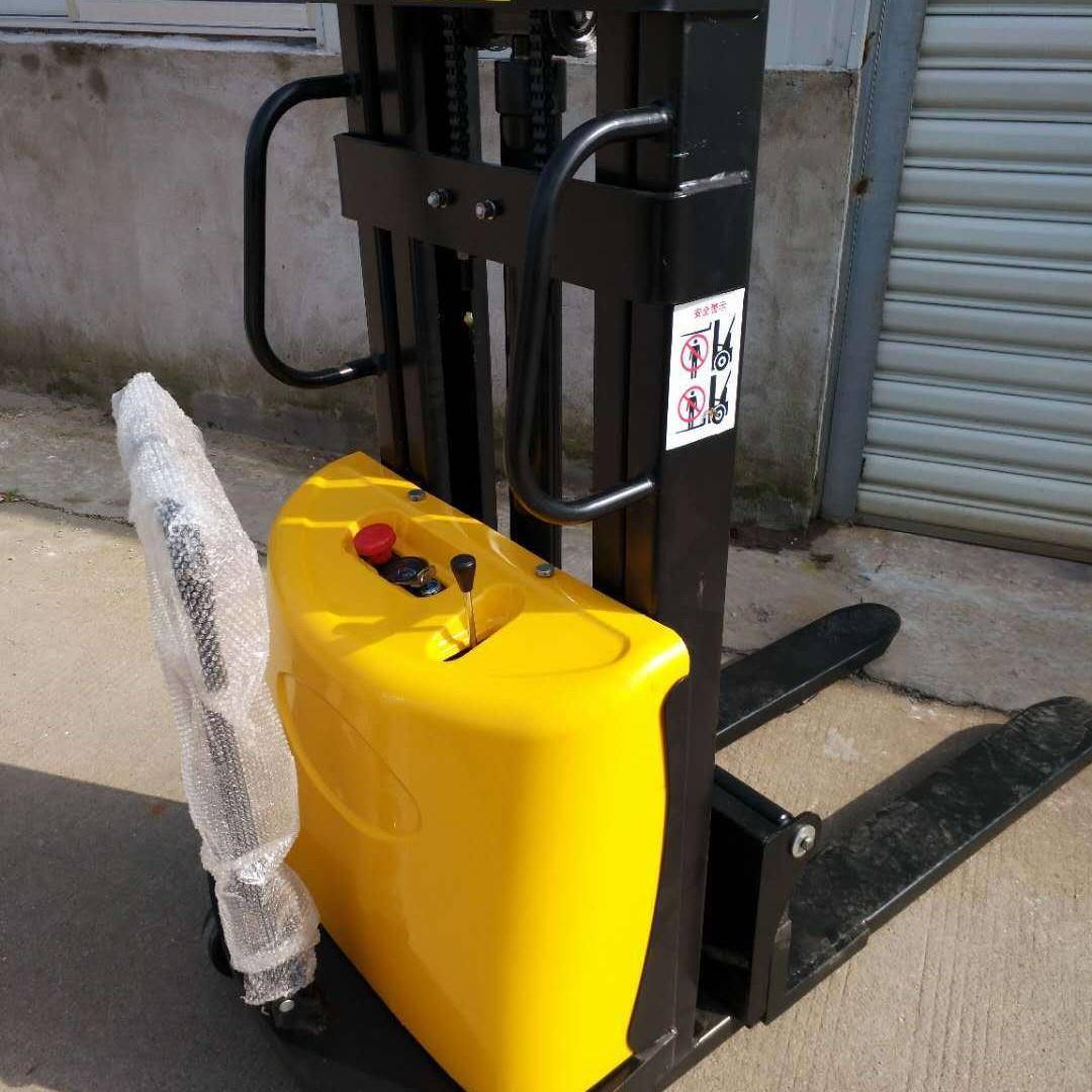液压电动堆高车 手推式半自动叉车 站架式C型钢托盘叉车