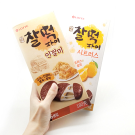 韩国乐天巧克力派打糕150g糯米滋饼干夹心麻薯糕点心零食