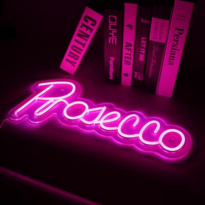 欧美Prosecco创意灯室内氛围亚克力霓虹灯酒吧聚会英文字母装饰灯
