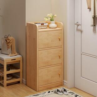 实木靠墙置物架客厅家用落地带门转角书架现代简约多层收纳小柜子