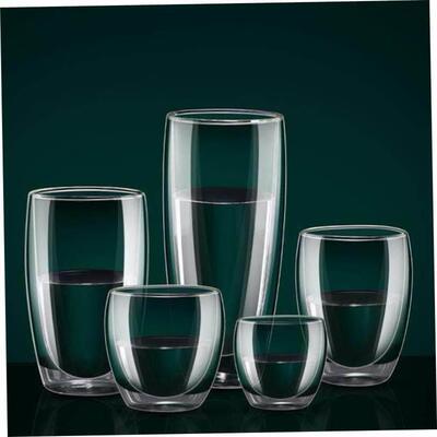 Glass Double Walled Heat Insulated Tea Cup coffee mug 玻璃杯