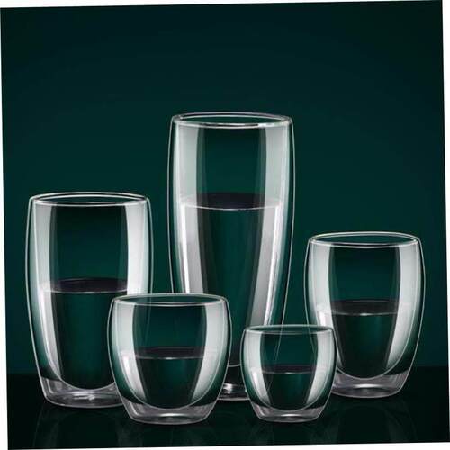 Glass Double Walled Heat Insulated Tea Cup coffee mug 玻璃杯