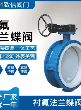 衬氟蝶阀 法兰涡轮手动 D341F46-10/16C/P 耐酸碱防腐蚀耐磨