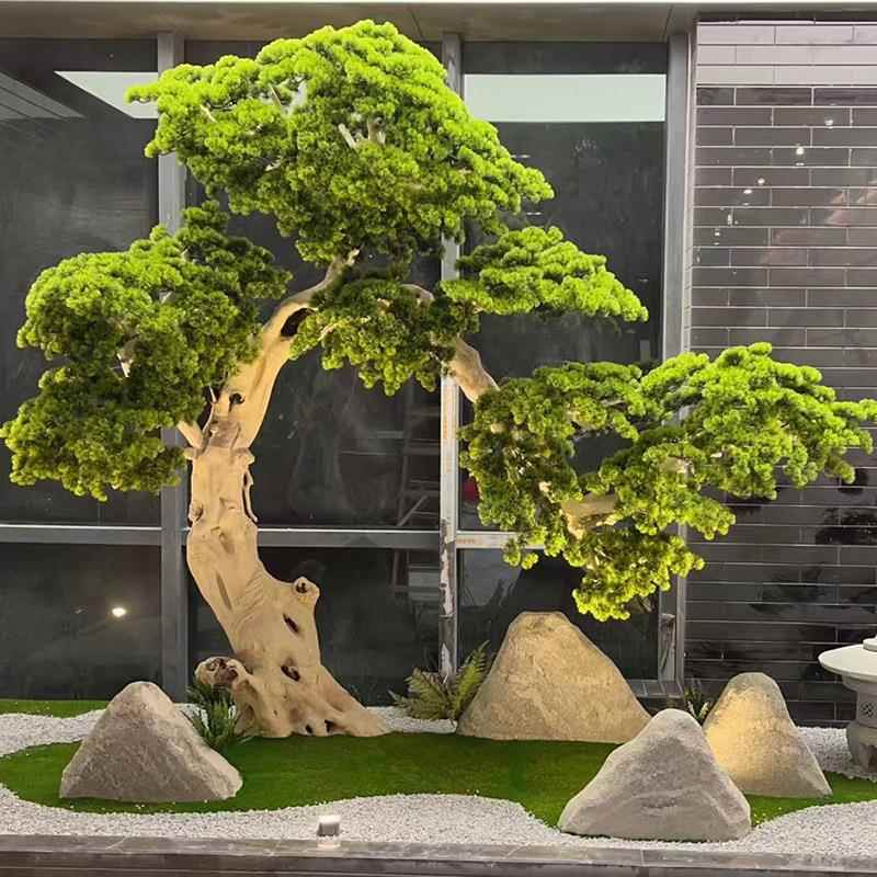 客松假树室外迎饰仿001松树装罗汉松摆件真道具假松树景观景区仿