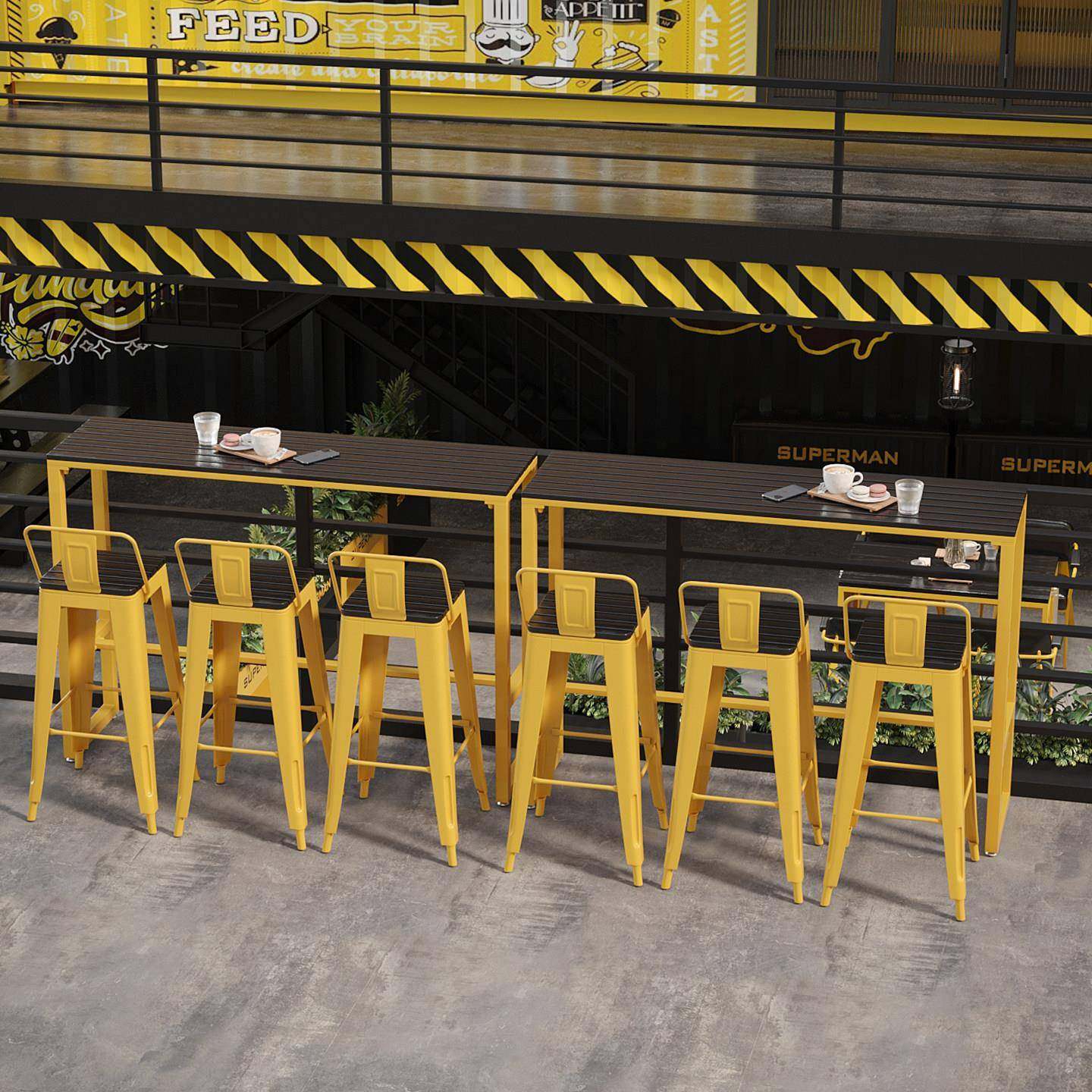 户外吧台桌椅组合商用塑木酒吧奶茶店长条高脚家用窗边靠墙窄桌子,住宅家具,阳台桌,淘宝优惠券,粉丝福利购,淘宝优惠卷