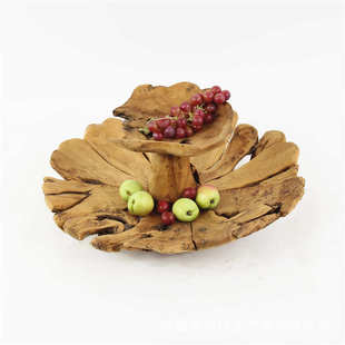 果盘手工销售装饰厂家果盘家居树根造型盘创意摆零食木质双层天然