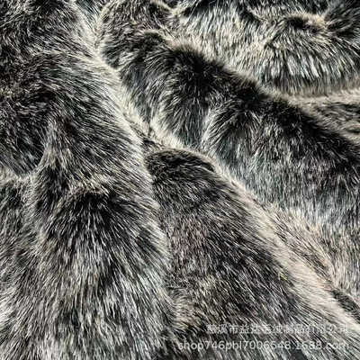 白仿毛皮厂家面料布料枕  黑 现货抱长毛绒服装褪人造水貂毛