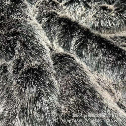 黑褪白仿水貂毛 人造长毛绒面料 服装抱枕毛皮布料 厂家现货