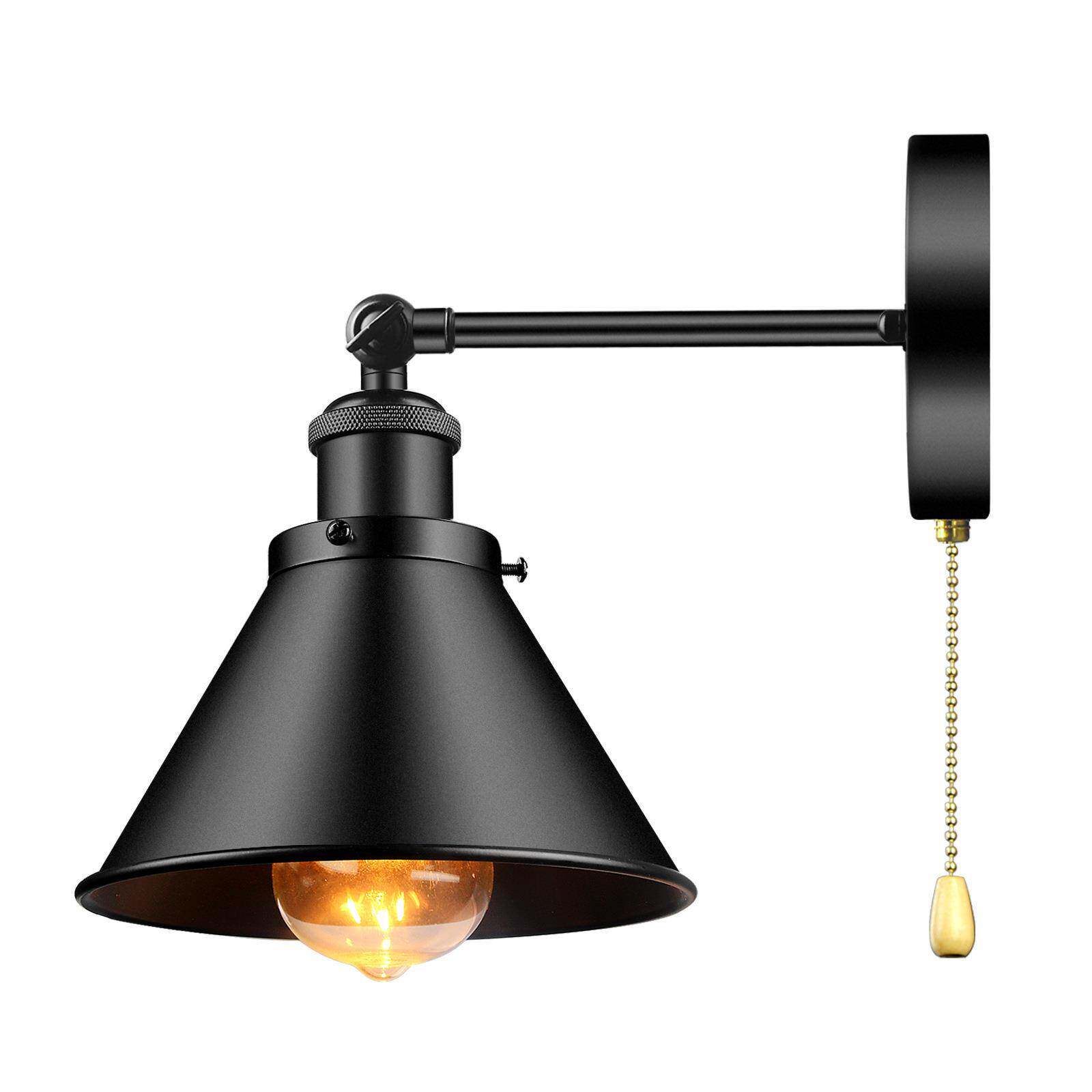 跨境爆款复古铁盘壁灯拉链床头铁艺飞碟款单头过道灯美式led灯