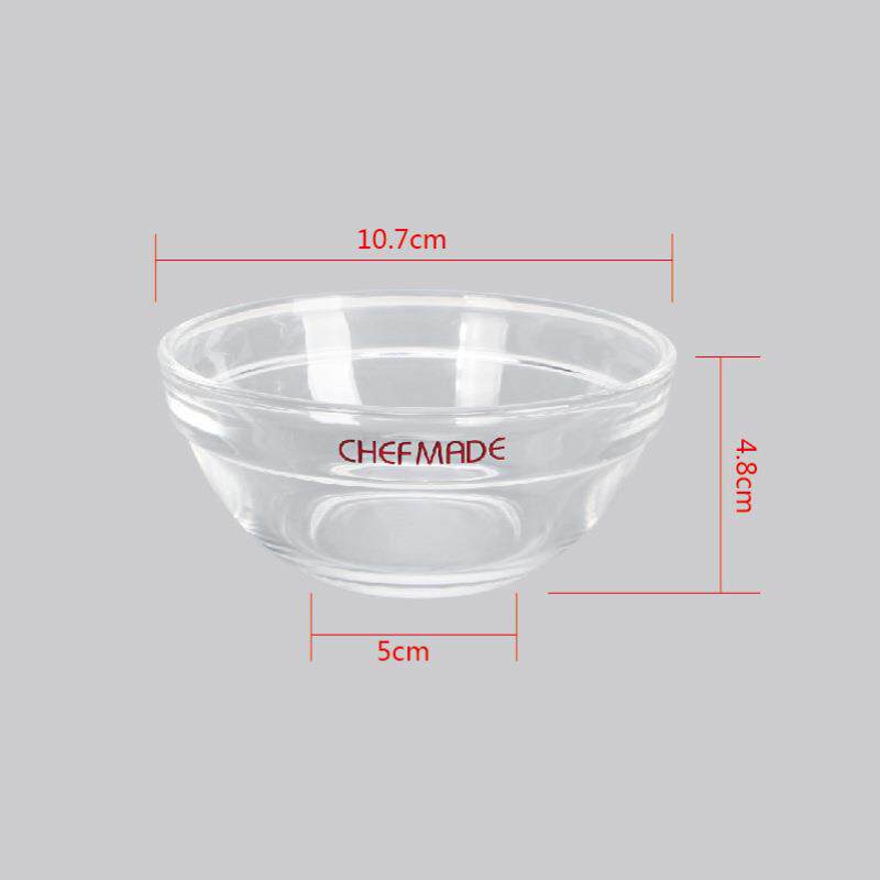 玻璃分料碗烘焙甜品蔬菜沙拉碗圆形透明家用烘焙工具6件套
