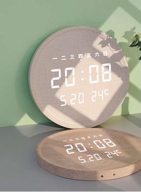 VHM7LED客厅钟表挂钟2024新款网红家用简约电子时钟挂墙卧室个性