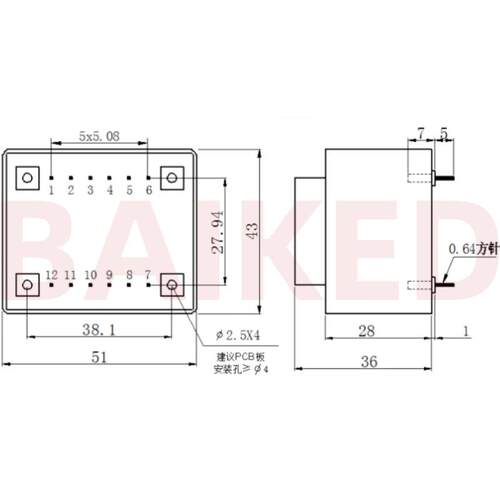 BingZi兵字 T12-F84 13V-0-13V/300mA 5.5V/300mA 2*110V/50/60HZ