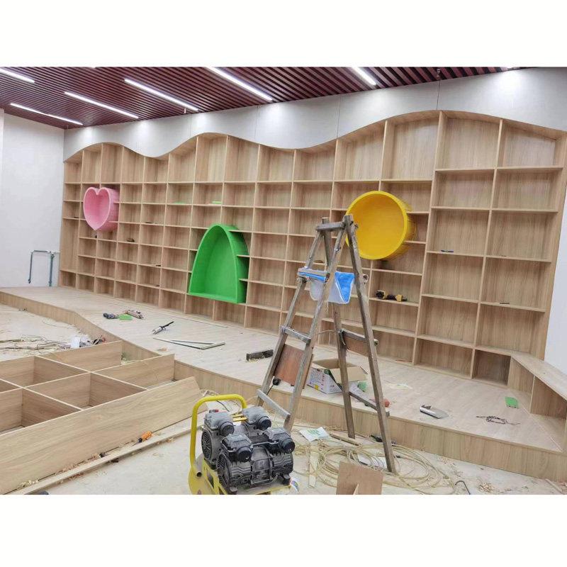异形书架书柜绘本馆幼儿园弧形书架过道书架图书室中小学曲线 线