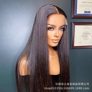 wigs女真 brazilian发长直4 欧美发4发 closure前 真人human蕾丝