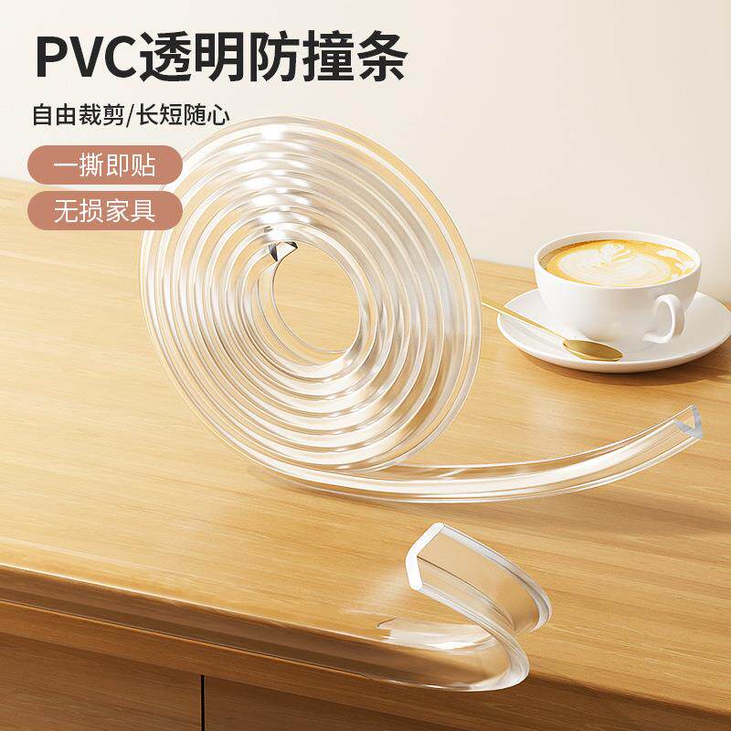 亚克力透明防撞胶条强力无痕家用墙角防磕碰软包桌边贴条0.5mm加