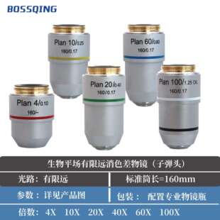 物镜20.2mmRMS螺纹 195PLAN生物显微镜物镜磨砂款