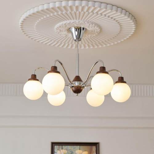 法式中古客厅吊灯美式桃复古胡650木厅奶油风民吊宿魔豆餐卧室吊