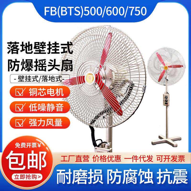 防爆摇头扇落地式壁挂式风机FB-500 600 750工业散热排风防爆风扇