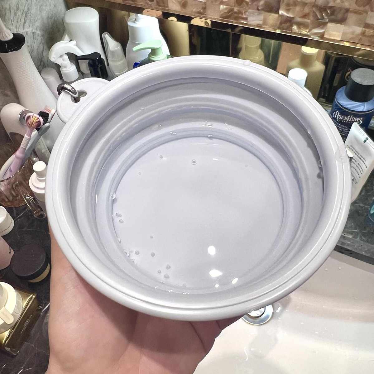 便携小脸盆折叠碗宝宝出门洗屁屁神器压平收纳还可以挂妈咪包里面