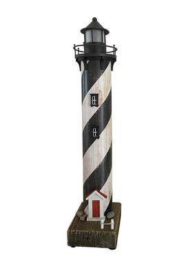 正品YBX创意PVC古件发光灯塔立覆体灯塔摆水泥质感建筑木制海洋O