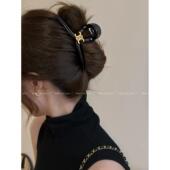 高质量黑色发夹后脑勺头发抓夹女高级感2025新款 鲨鱼夹子头饰发饰