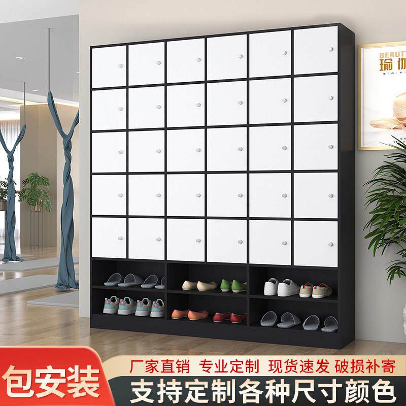 木质瑜伽馆健身房更衣柜换鞋柜会员收纳柜寄存柜格子柜可定制鞋架