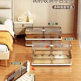 床底收服箱子家用扁平带纳轮抽屉式被衣985塑料整理床下收纳盒储