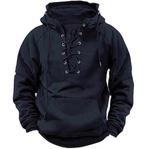 Men's hooded sweatshirt, youth sports, multi pocket