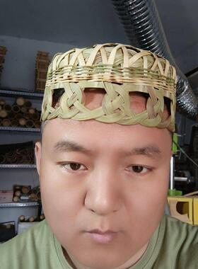 工艺品竹编帽撑太斯达勒隔热少数民族手工竹编帽圈内衬竹回族帽圈