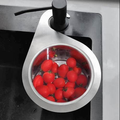 Swan Design Water Draining Basket, Stainless Steel Hanging D