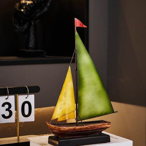 创意一帆风顺帆船模型摆件客厅电视柜酒柜办公室桌轻奢装饰品