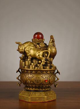 铜合生肖摆件铜生肖摆件QMV铜鼠牛虎兔龙摆蛇马羊三猴鸡狗猪件