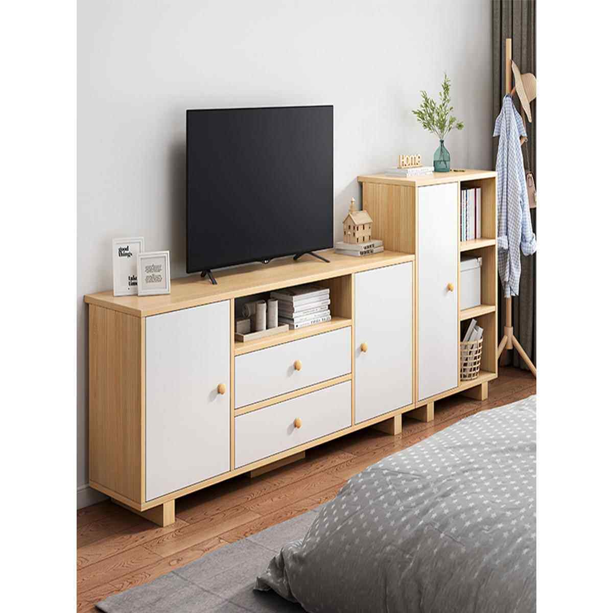 电视柜收纳储物柜一体加边柜组合简易加高款小户型主卧高柜落地脚