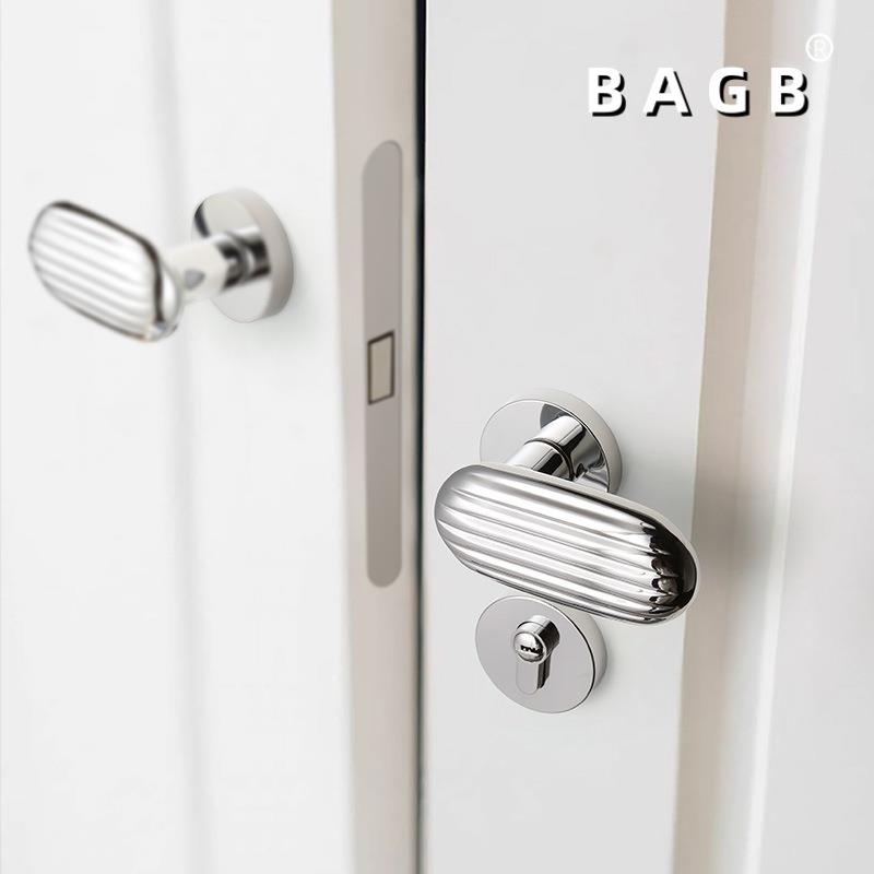 BAGB锁室内卧室个性门把手金色磁吸静音北欧轻奢现代房门创意门锁
