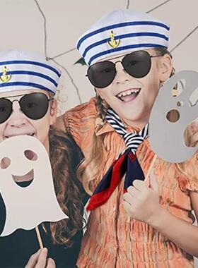 Nautical Hat Set 蓝白条纹水手海军帽角色扮演套装