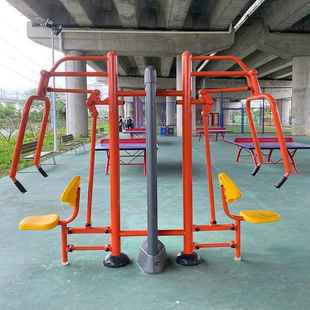室外健身器材公園小區(qū)老人路徑戶外全民運(yùn)動(dòng)雙人坐推體育鍛煉器械